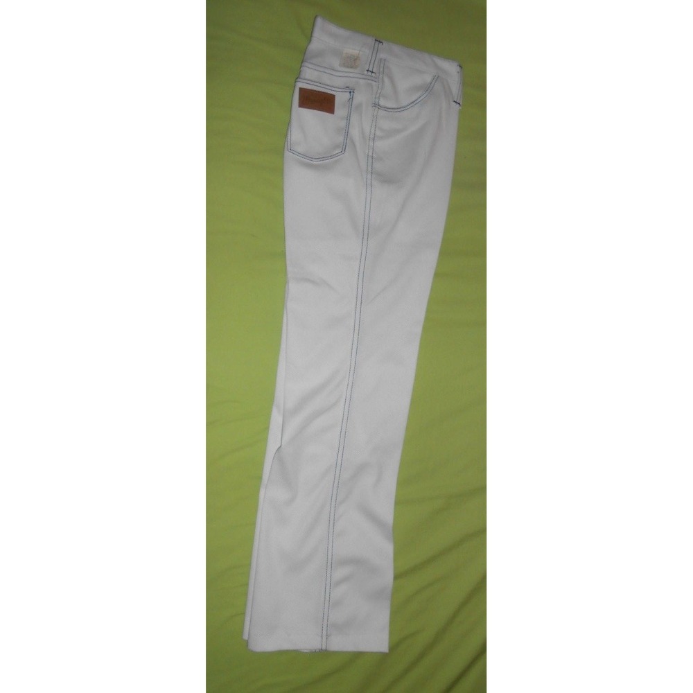 Womens 70s Original Wrangler Junior 13/14 27-28 waist White Jean Pants Flare Fit